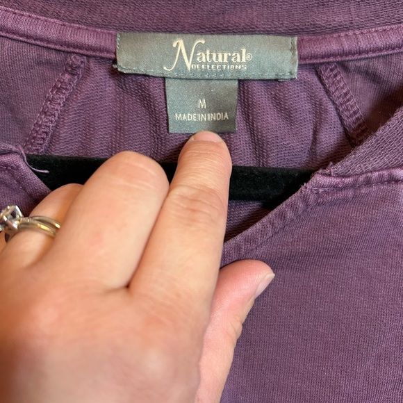 Natural Reflections Purple Long Sleeve 100% Cotton Top - Size Medium - Picture 2 of 10